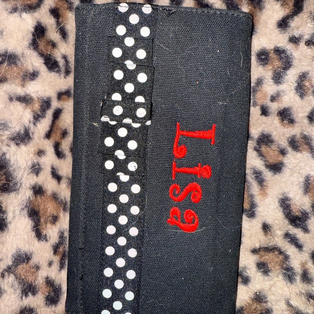 Personalized Lisa Black and White Polka Dot Wallet